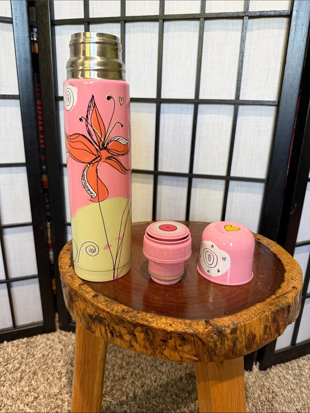 Starbucks Vintage 2006 Pylones Metal Spring Lock Thermos EUC